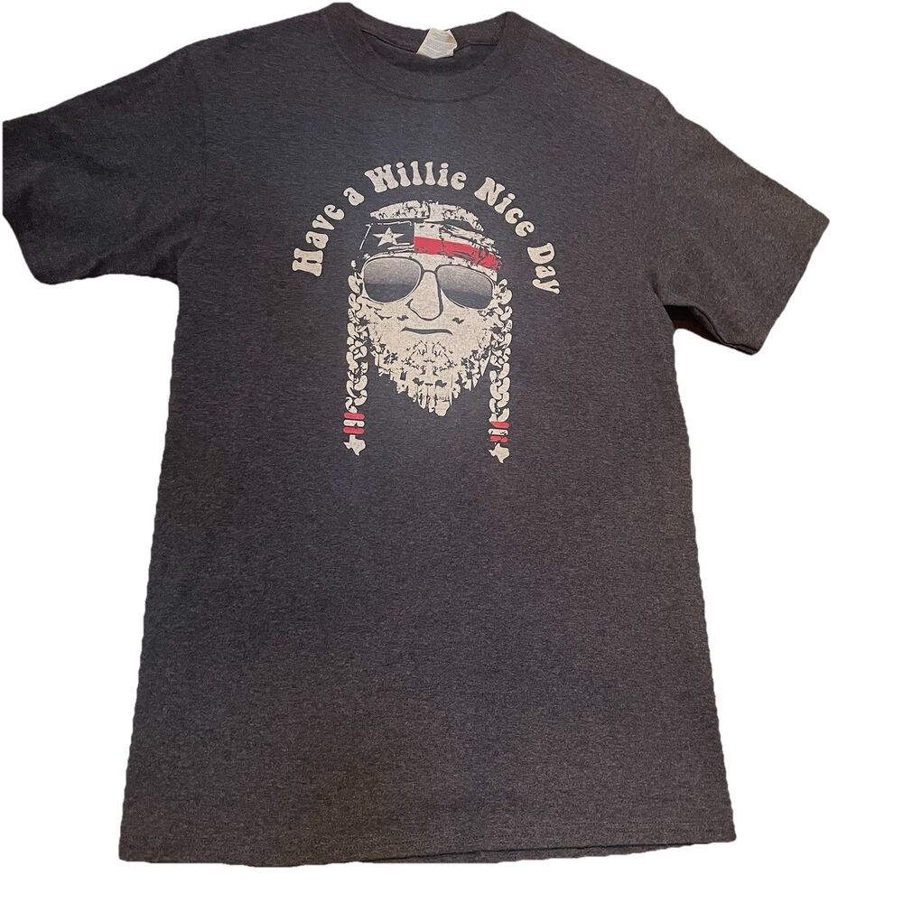 Willie Nelson T Shirt Have A Willie Nice Day S Texas Flag Heather Grey No Flaws